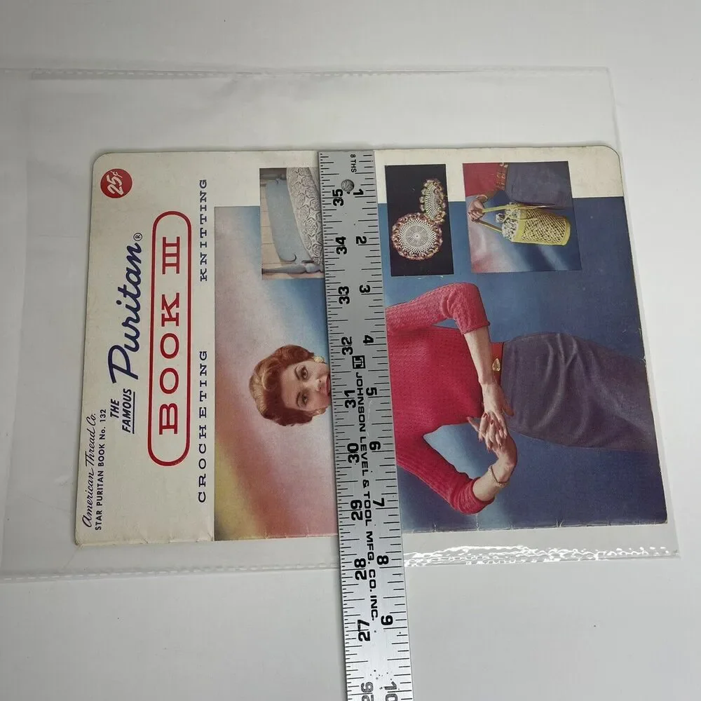 Star Book 132 Puritan‎ III Vtg Knitting Crochet Patterns Sweater Bag Home Decor